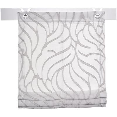 Raffrollo KUTTI "Skyline" Gr. 2, grau (weiß, grau), B:60cm H:130cm, Obermaterial: 100% Polyester, Raffrollos, halbtransparent, Polyester