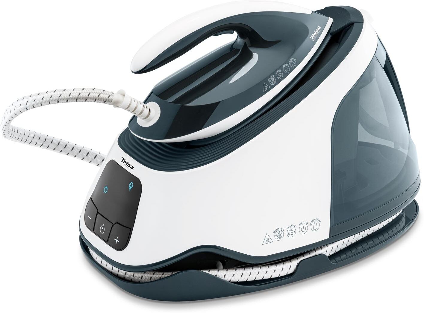Dampfbügeleisen TRISA "Perfect Steam i65 Pro", weiss (grau, weiß), B:23,4cm H:29,8cm T:41cm, Bügeleisen, Dampfbügeleisen grau, weiß Einheitsgröße