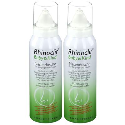 2x Rhinoclir Baby & Kind Nasendusche Lösung 2x100 ml