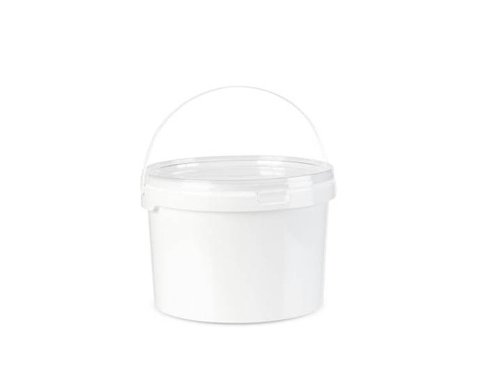 Eimer weiß 3L Fassung - Eimer mit Deckel & Henkel - Aufbewahrungsbehälter aus Kunststoff - leicht & wasserbeständig - Eimer in Weiß: Praktische Helfer für Jede Situation - (100 x 3 L)