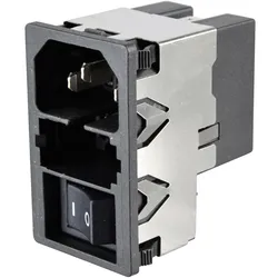 KMF 1.1141 - Kaltgerätestecker mit Netzteilfilter, 4 A, Snap-In