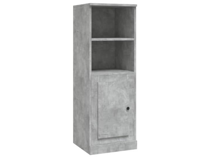 HGFDVCMR Highboard Betongrau 36x35,5x103,5 cm Schrank Schmaler Beistellschrank in Beton-Optik fuer Wohnzimmer und Schlafzimmer, viel Stauraum auf kleinem Raum.