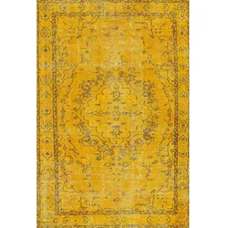 Bamyum Giallo Bedruckter 80x150 Teppich Chenille-Druck Maschinell Hergestellt