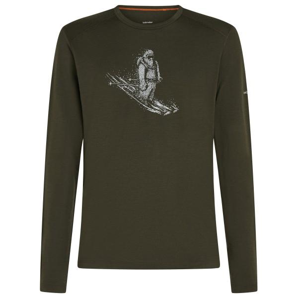 Icebreaker - Merino 200 Oasis L/S Crewe Skiing Yeti - Merinounterwäsche Gr M oliv