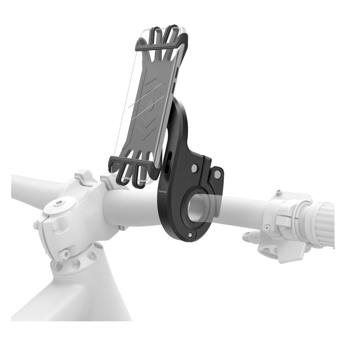 Hama Handyhalterung für E-Bike, schnelle Anbringung, Silikon, drehbar, universal (00201975)