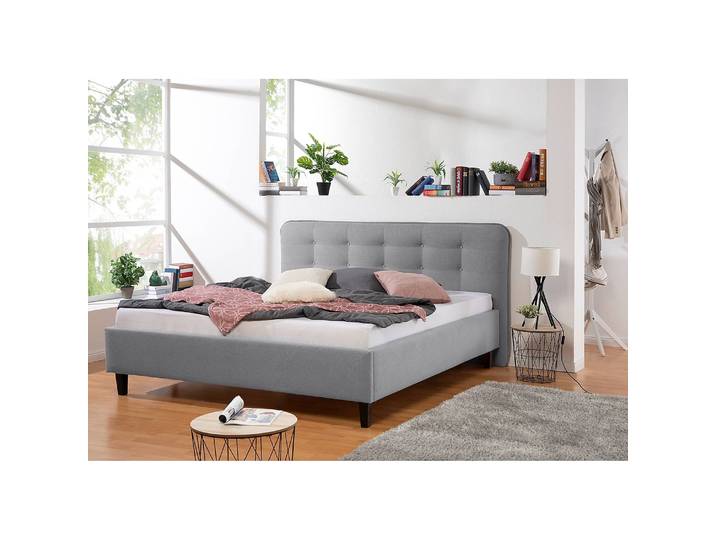 Polsterbett Ava 180 x 200cm Strukturstoff Grau/Grau