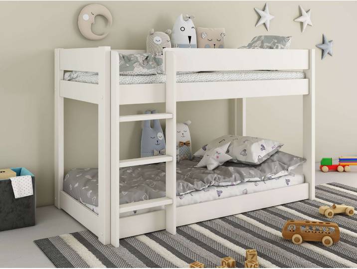 Kinderbett OTTO HOME ROBIN,Bodenbett,Etagenbett,Leiter/Einstieg seitenverkehrt montierbar , weiß, B:80cm H:111cm L:160cm, Betten, Kinderbett, Montessori Stil, zertifiziertes Massivholz