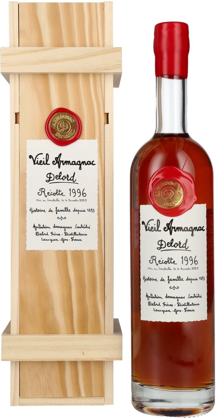 Vieil Armagnac Delord Vintage Récolte 1996 40% Vol. 0,7l in Holzkiste