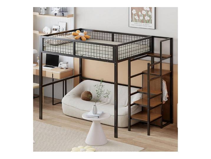 LuxusKollektion Kinderbett Hochbett 140x200 mit Leiter & Regal