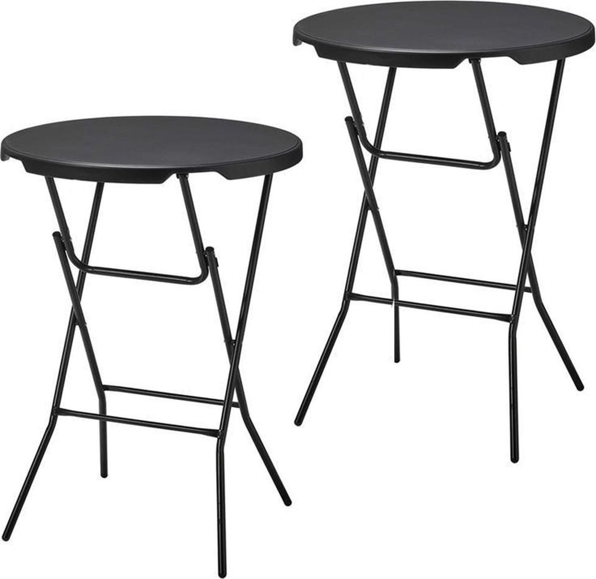 Alora Set van 2 Statafels - Zwart - ø80 x 110 cm