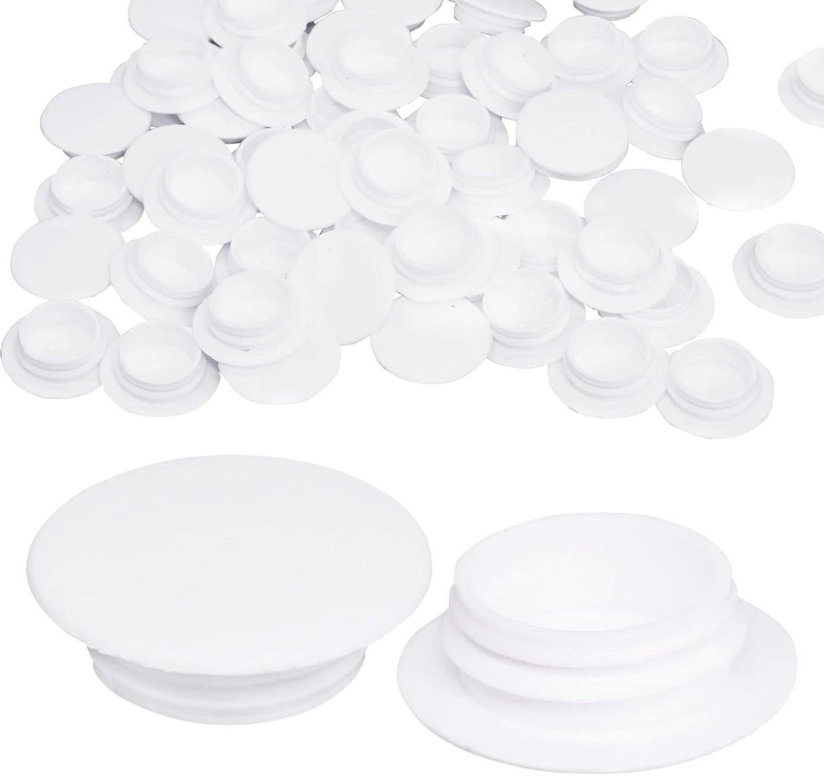 Wit Kunststof Gatpluggen Meubelgatstoppen Afdekkapjes 14 mm
