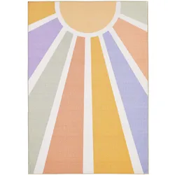 SPIELTEPPICH TRAUN in Bunt, mit Sonnenstrahlen-Motiv, 140 x 200 cm