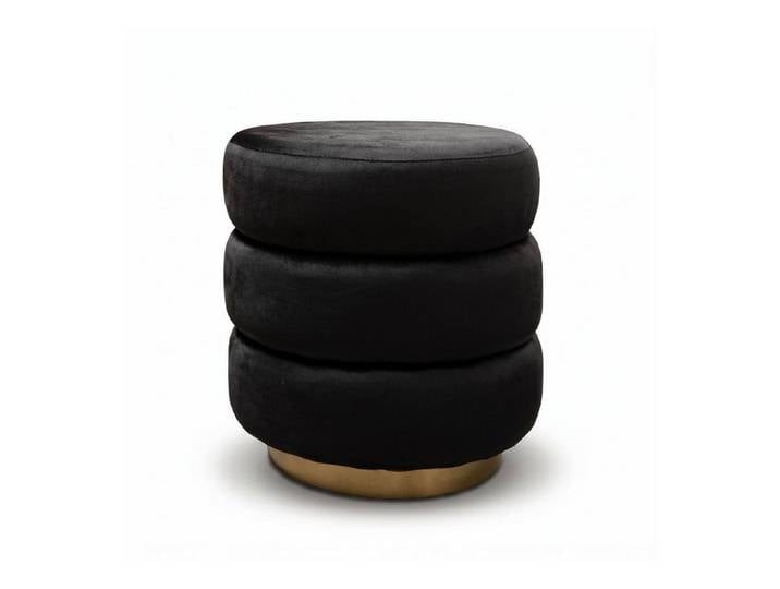 Lookway Pouf Pouf LUCIA im Glamour-Stil mit goldenem Sockel