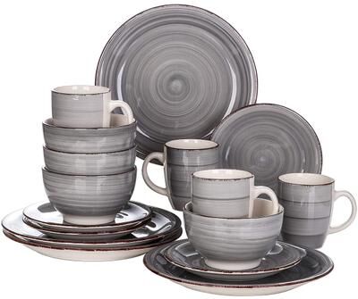 vancasso Bella Dinnerware Set 16 Pieces Handpainted Ceramic - 8' x 10'