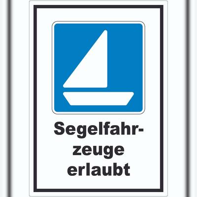 HB-Druck Segelboote erlaubt Segeln Symbol Text Aufkleber A7 (74x105mm)