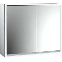 Emco Loft Aufputz-Lichtspiegelschrank 979805110 800x733mm, LED, 2-türig, breite Tür links, aluminium/Spiegel