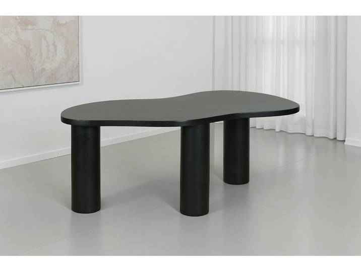 Couchtisch BYLIVING ETHAN , schwarz, schwarz, B:110cm H:45cm T:55cm, Tische, Couchtisch, Tischplatte und Gestell Akazie natur oder schwarz, Tischbein: 13 cm