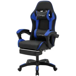 ML-Design Gaming Stuhl verstellbar, Schwarz-Blau, aus Kunstleder, Ergonomischer Bürostuhl, Drehstuhl Racing Gamer Stuhl Schreibtischstuhl Drehsessel