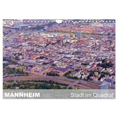 Mannheim - Stadt im Quadrat (Wandkalender 2027 DIN A4 quer), CALVENDO Monatskalender