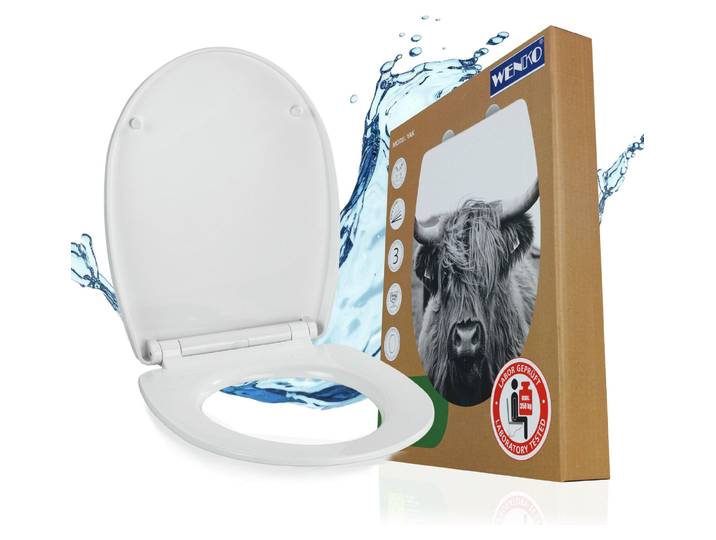 WC-Sitz Yak mit Hochglanz-Oberfläche Absenkautomatik Toiletten Sitz Badezimmer