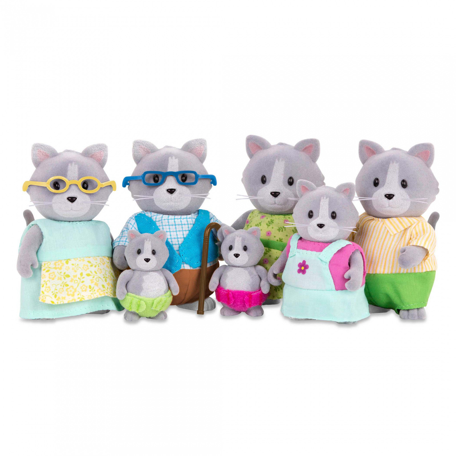 Li'l Woodzeez Familie katten met grootouders