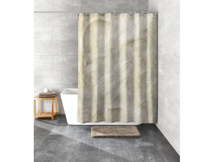Duschvorhang KLEINE WOLKE » Art« , beige (natur), B:180cm H:200cm, Polyester, Duschvorhänge, Duschvorhang