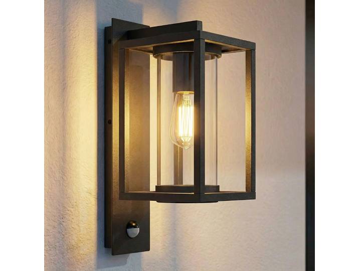 Ferda Applique d'extérieur, capteur, anthracite, IP44 - Lucande - Terrasse - Moderne - Aluminium - À ampoule unique