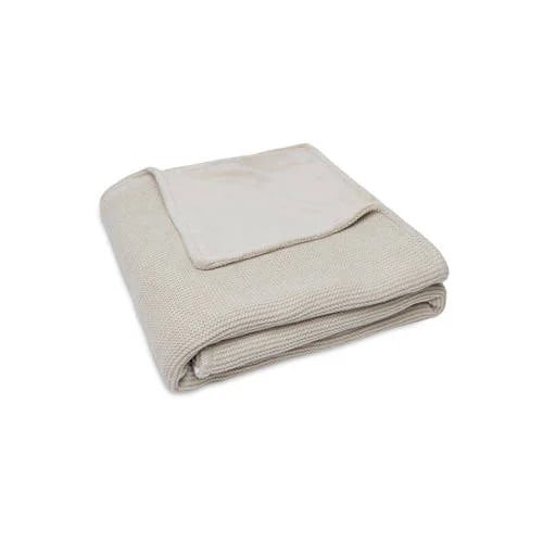 Jollein baby ledikantdeken Basic Knit Nougat/Fleece 100x150cm