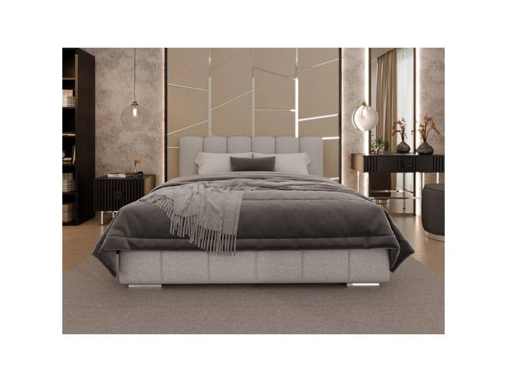 Homesy Polsterbett Zaira 160x200cm – Elegantes Polsterbett für modernen Wohnstil, Zonierte Multi-Taschen-Federkern (24cm), Sandfarben, Holz, Mode, 140x200 cm, Schlafzimmer, Betten, Polsterbetten