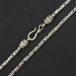 Drachensilber Königskette 2,5 mm verzierter Verschluss Silberkette 925 Silber 50cm