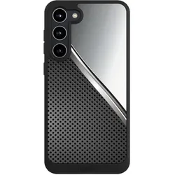 Nivocase Handyhülle für Samsung Galaxy S23+ Hülle NIVOpure Case Schwarz Carbon Metall Stahl (Samsung Galaxy S23+), Smartphone Hülle, Schwarz