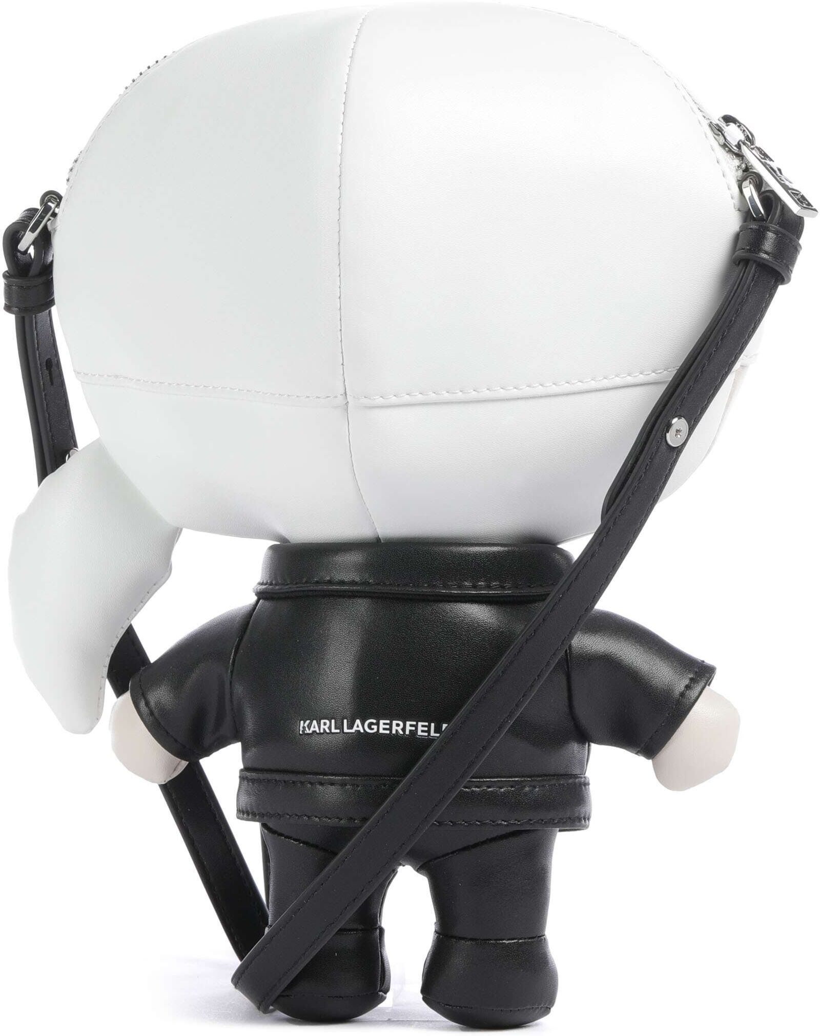 Karl Lagerfeld K/Ikon Karl Umhängetasche aus Leder, schwarz,weiß