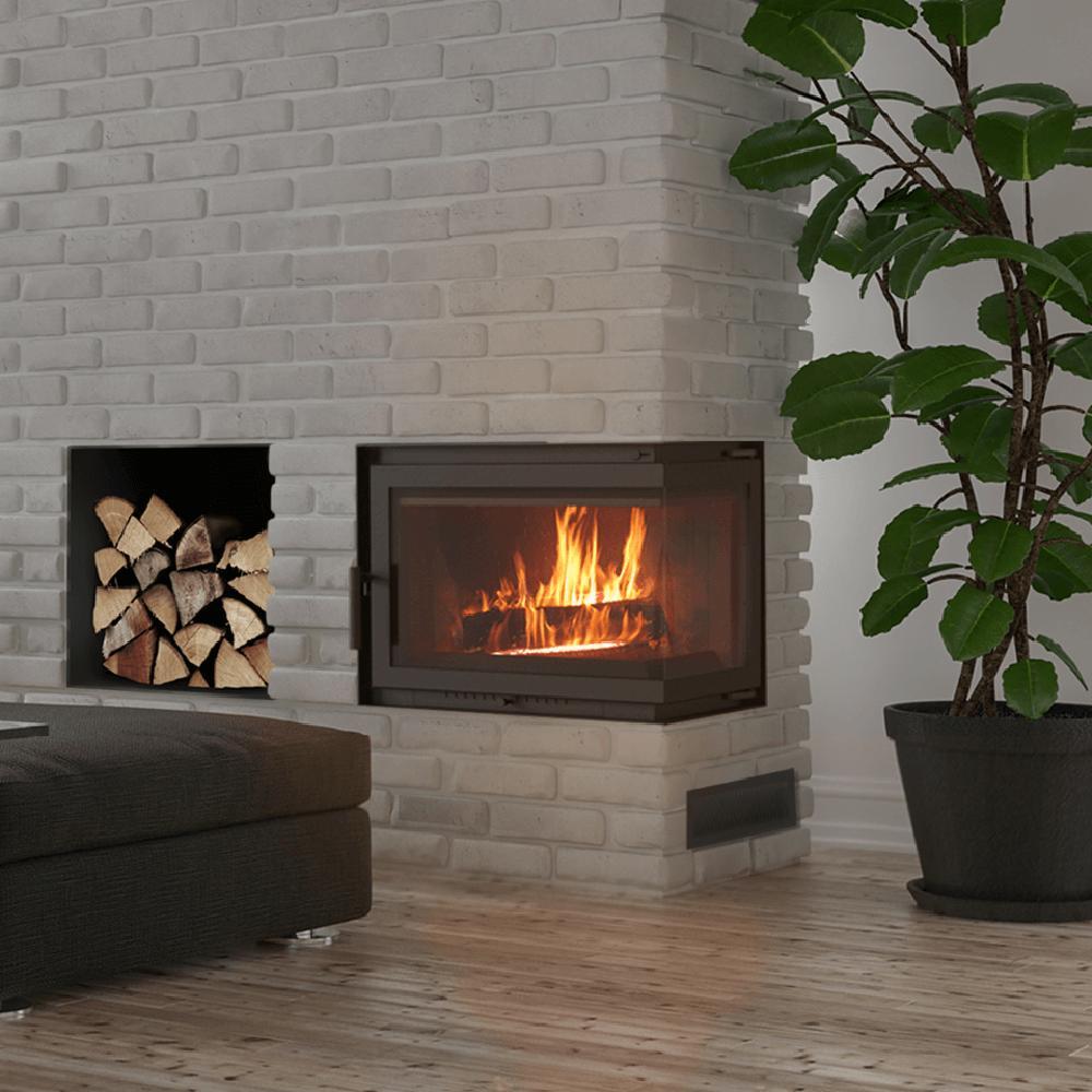 Kamineinsatz Gusseisen KRATKI SIMPLE rechts 8 kW Ø 180