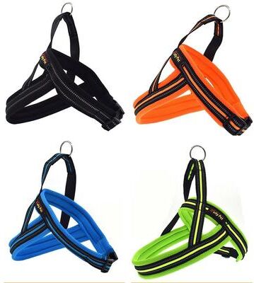 United Reflective Dog Harness With Leash For Safe Big Dog Walks black xs