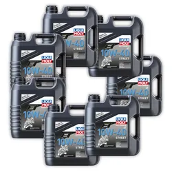 7x Motoröl LIQUI MOLY 1243 Motorbike 4T 10W-40 Street 4 Takt Motoröl Kanister 4 Lit