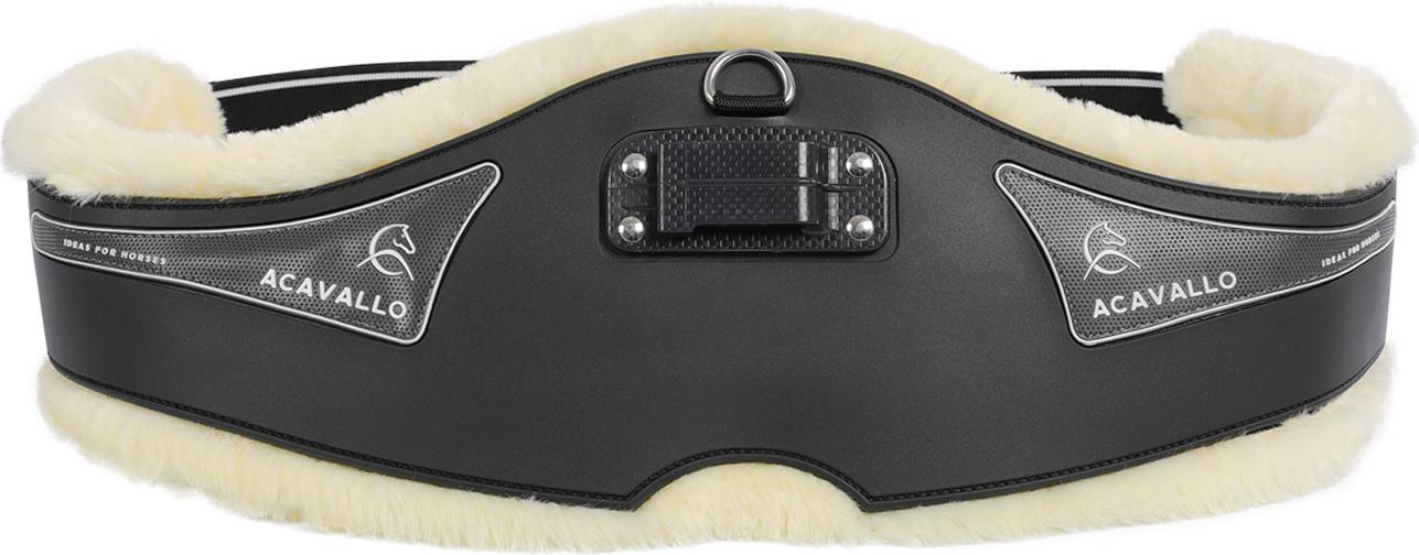 Acavallo Langgurt Anatomic PVC+Gel mit Eco-Wolle, Farbe:schwarz, Größe:135