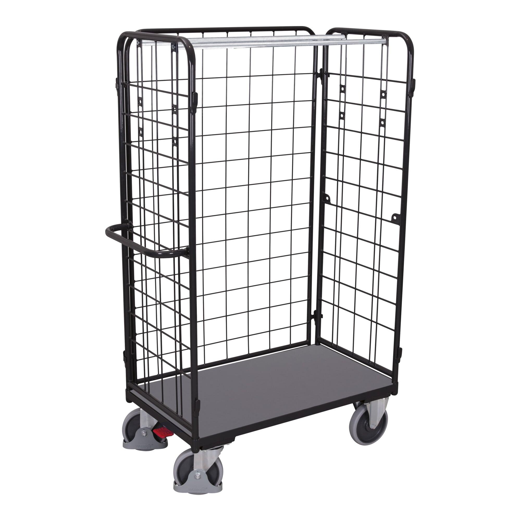 VARIOfit Paket-Dreiwandwagen hoch RAL 7016 (sw-600.306/AG)