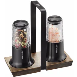 GEFU Salz- und Pfeffermühlen-Set X-PLOSION, schwarz, Pfeffermühle + Salzmühle, Schwarz, Braun
