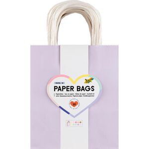 Folia Papiertüten Pastell M, 21249, bunt, 18 x 21 x 8cm, mit Henkel, 20 Stück