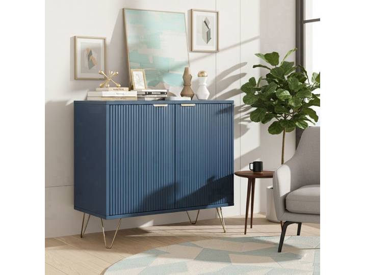 Buffet de séjour avec 2 Portes Armoire Meuble Rangement Armoire de Cuisine de Rangement pour Salon Cuisine 80x40x78 cm Bleu