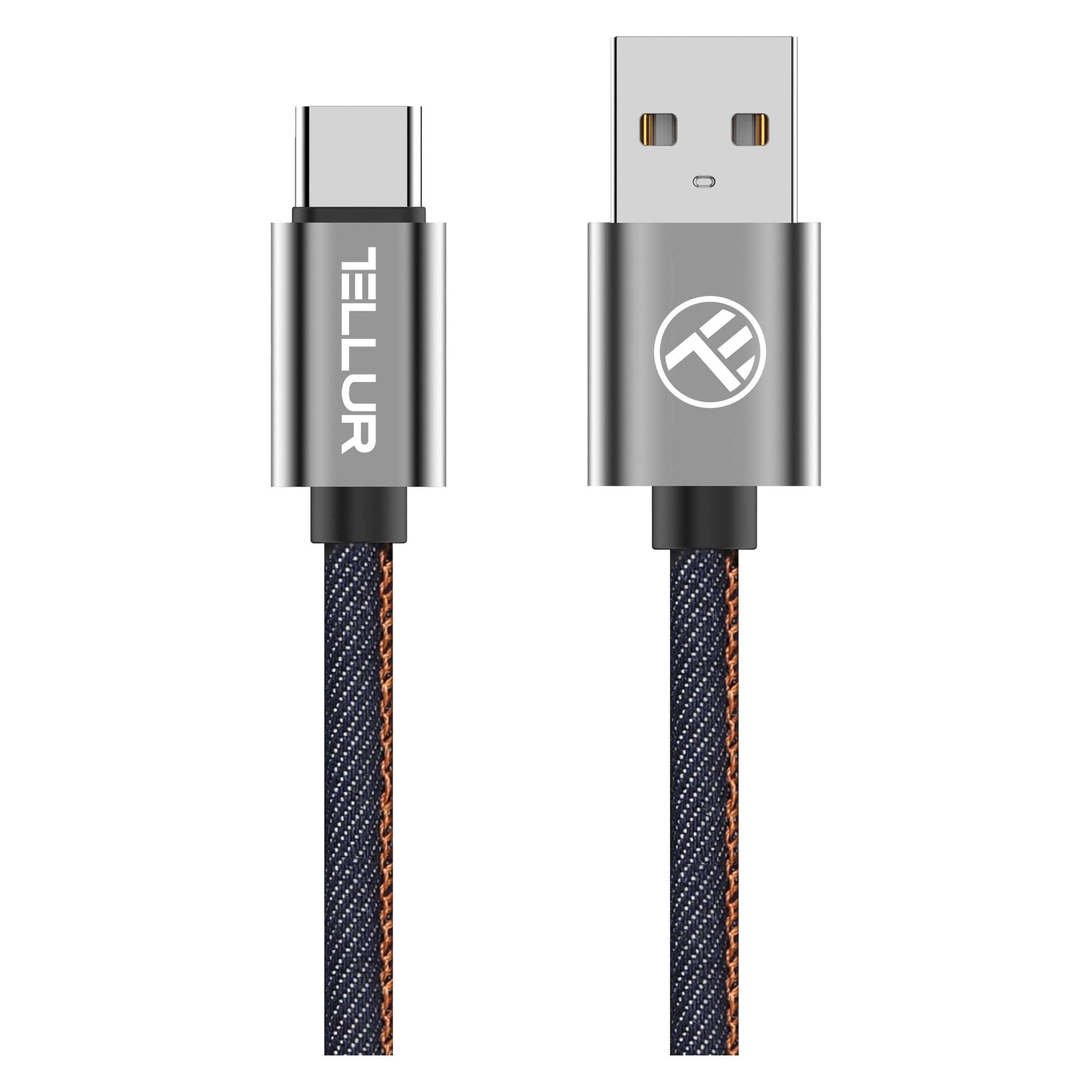 Tellur Data cable, USB to Type-C, 1m denim (1 m, USB 2.0) (TLL155381)