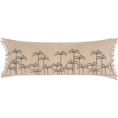 Dekokissen PAD "PALM", beige (beige, gemustert), B:30cm L:75cm, Baumwolle, Dekokissen_Sitzkissen_Kissenhüllen, Fein ausgearbeitetes Palmendesign mit edler Farbharmonie