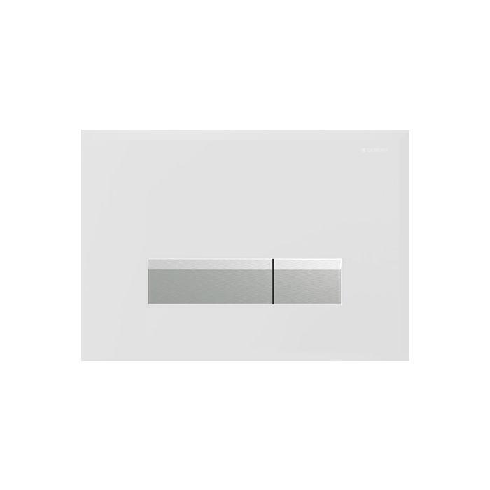 Geberit Sigma40 Betätigungsplatte 115600KQ1 weiss/Aluminium gebürstet, 2-Mengen-Spülung