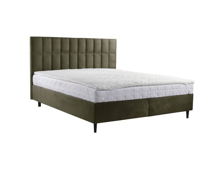 Boxxx Boxbett, Dunkelgrün, Holz, Buche, massiv, H2, Höhe ca. 18 cm, 180x200 cm, Topper durchgehend, Matratze durchgehend, Schlafzimmer, Betten, Doppelbetten
