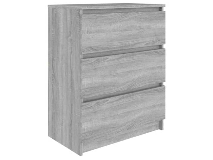 HGFDVCMR Sideboard Grau Sonoma 60x35x76 cm Kommode mit 3 Schubladen Vielseitiger Beistellschrank für Schlafzimmer und Wohnzimmer mit stabiler Ablagefläche und stilvollem Erscheinungsbild.