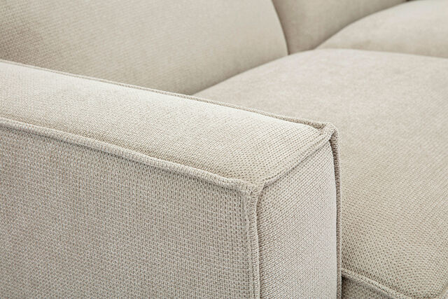 Miliboo Ecksofa modulierbar 3 Plätze in Stoff mit strukturiertem Beige Samteffekt SPLIT