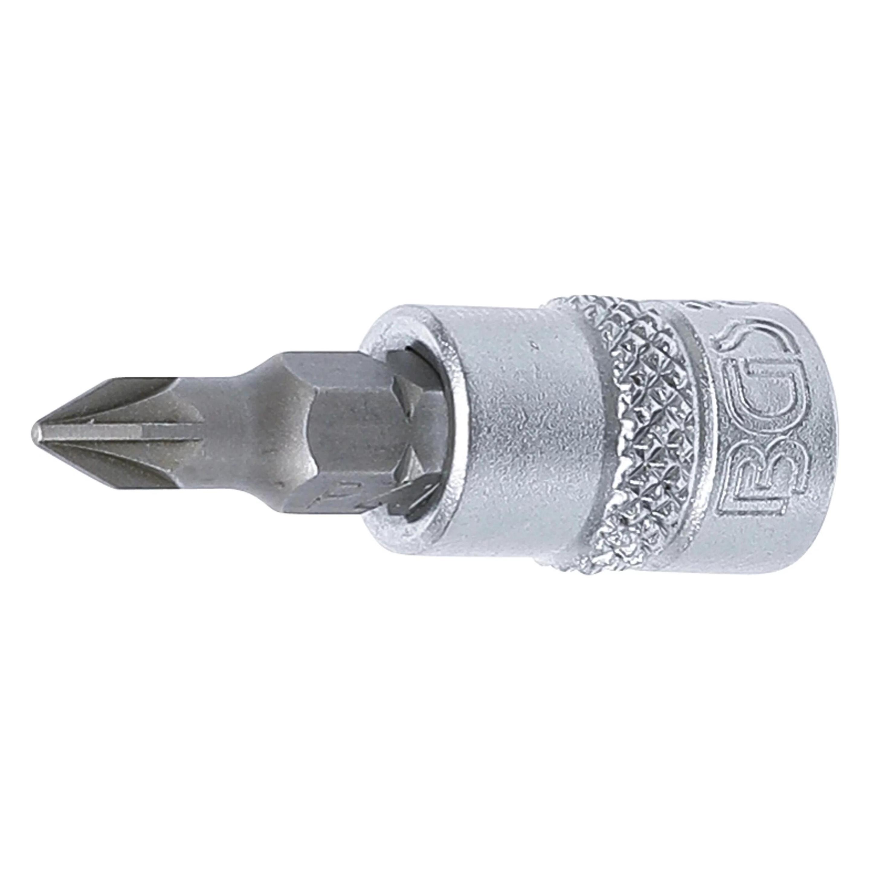BGS Bit-Einsatz | Antrieb Innenvierkant 6,3 mm (1/4") | Kreuzschlitz PZ1 (Kreuz sonstige) (2490)