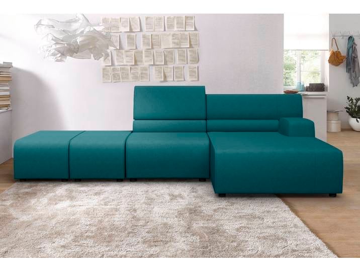 Ecksofa EGOITALIANO Babouche, Designsofa mit aussergewöhnlichem Sitzkomfort zum Wohlfühlen , blau (teal), B:384cm T:98cm, 100% Polyester. Wasserabweisende Mikrofaser., Sofas, Ecksofa