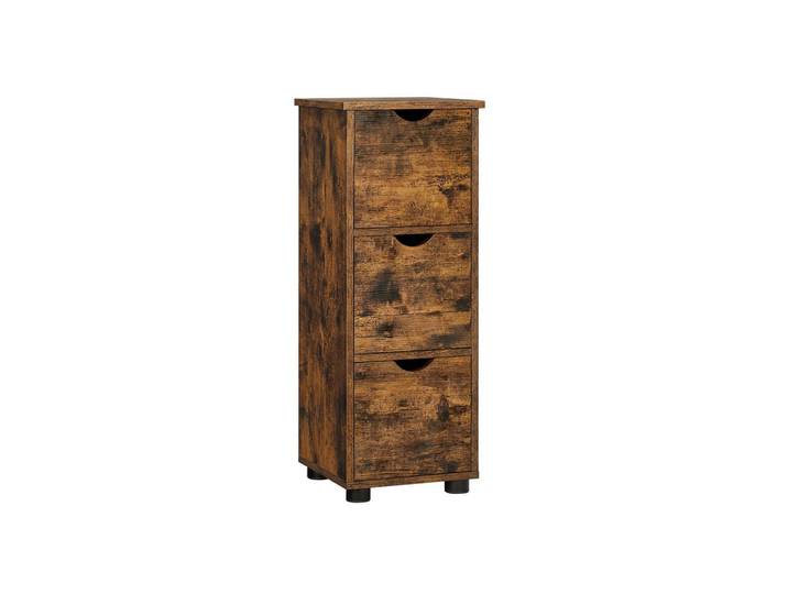 Hansiro Badezimmerschrank Kommode, Braun, 30x80x30 cm, Badezimmer, Badmöbel, Midischränke