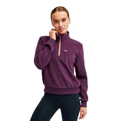 Fleecepullover ROXY "Waves Of Warmth Half Zip", Damen, Gr. S, schwarzberry wine, Obermaterial: 100% Polyester., Sweatshirts Fleecepullover